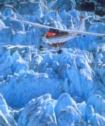 Plane over glacier