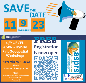 15th UF/FL -ASPRS Hybrid Fall Geospatial Workshop